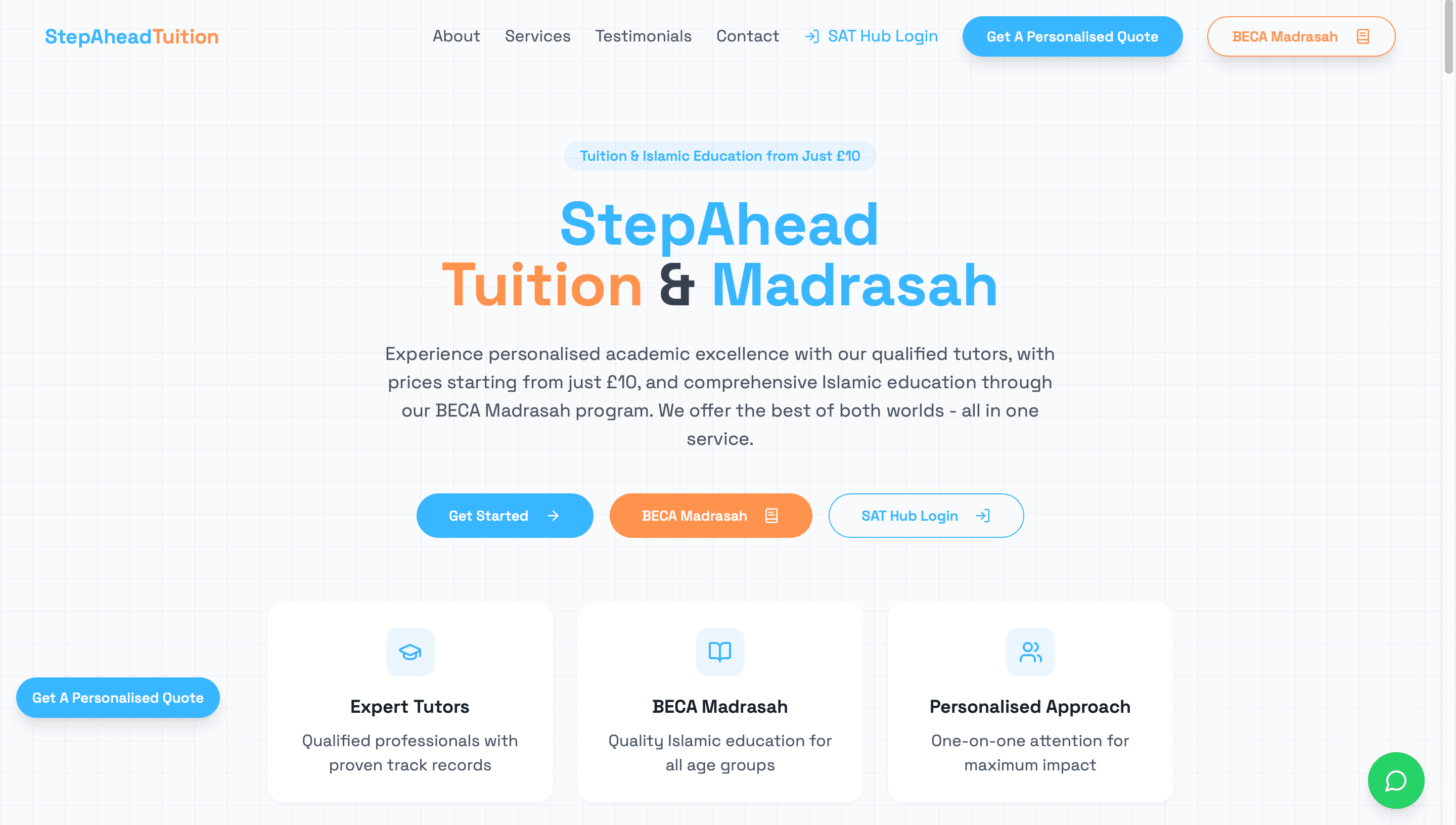 Step Ahead Tuition website